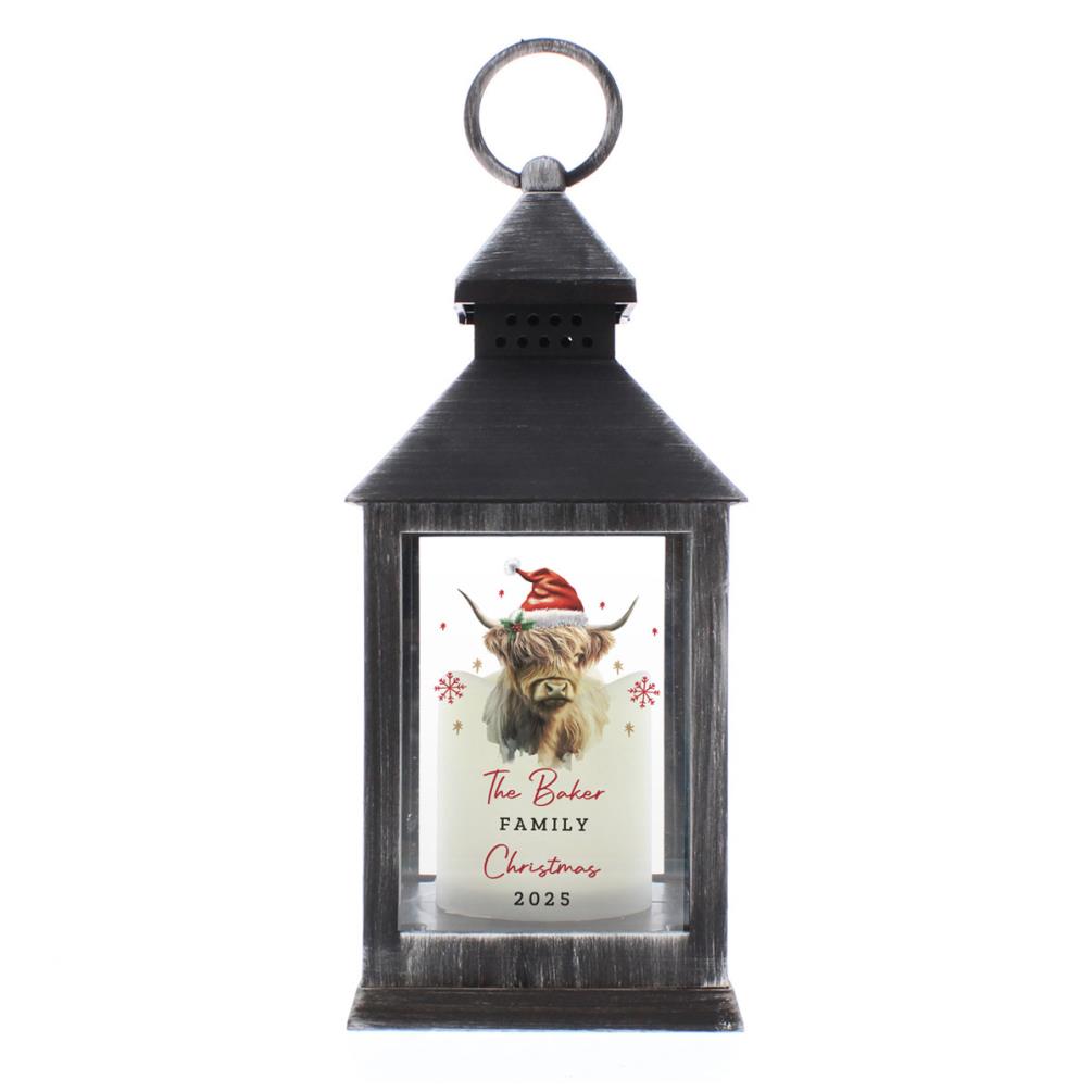 Personalised Highland Cow Christmas LED Lantern £15.29